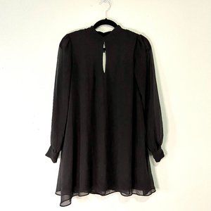 FOREVER 21 Sheer Long Sleeve Little Black Dress